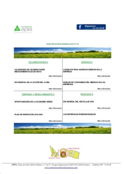 Boletín Ecopolígonos nº 49, mayo 2020