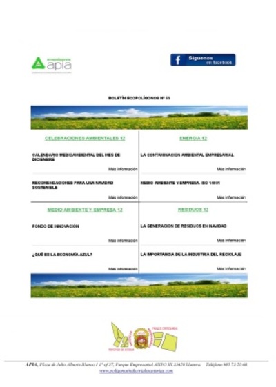Boletín Ecopolígonos nº 55, diciembre 2020