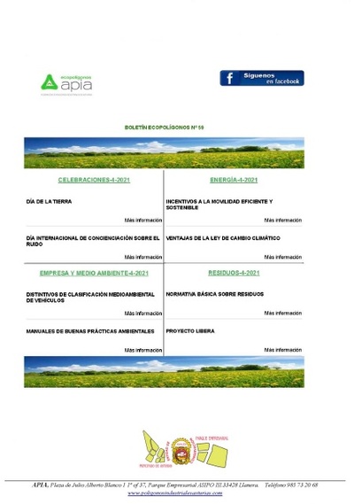 Boletín Ecopolígonos nº 59, abril 2021