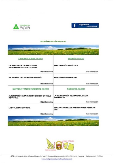 Boletín Ecopolígonos nº 61, octubre 2021