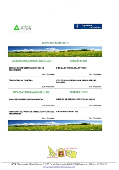 Boletín Ecopolígonos nº 62, noviembre 2021