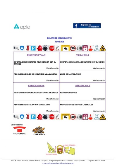 Boletín Seguridad nº 12, junio 2020