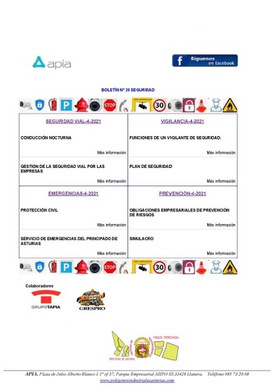 Boletín Seguridad nº 20, abril 2021