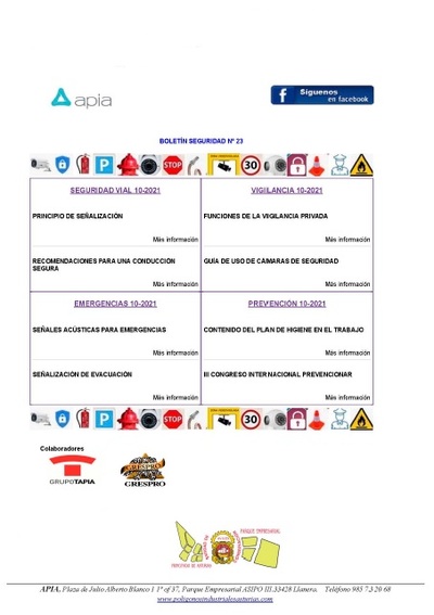 Boletín Seguridad nº 23, octubre 2021