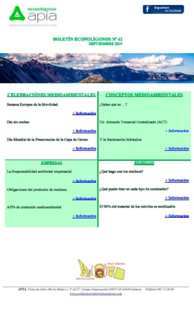 Boletín Ecopolígonos nº 42, septiembre 2019
