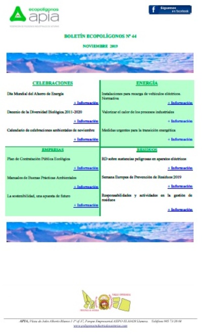 Boletín Ecopolígonos nº 44, noviembre 2019
