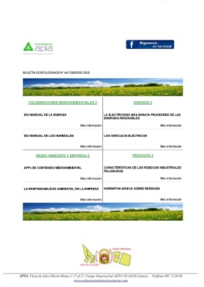 Boletín Ecopolígonos nº 46, febrero 2020